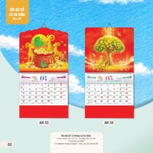Lịch Treo Tường Lò Xo 2027 AH Mẫu AH33 (35 x 37 cm) Quà Tết Doanh Nghiệp Công Nghệ Hiện Đại in logo doanh nghiệp quà tặng Tết tại Quà Tặng Tech VN