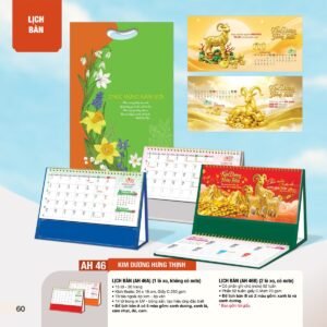 Lịch Bàn Chữ M (Có Note 52 Tuần) 2027 AH Mẫu AH46 (24 x 16cm) Quà Tết Doanh Nghiệp Công Nghệ Hiện Đại in logo doanh nghiệp quà tặng Tết tại Quà Tặng Tech VN
