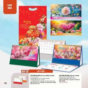 Lịch Bàn Chữ M (Có Note 52 Tuần) 2027 AH Mẫu AH50 - Lộc Xuân (24 x 16cm) Quà Tết Doanh Nghiệp Công Nghệ Hiện Đại in logo doanh nghiệp quà tặng Tết tại Quà Tặng Tech VN