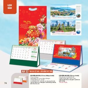 Lịch Bàn Chữ M (Có Note 52 Tuần) 2027 AH Mẫu AH53 - Tinh Hoa Việt Nam (24 x 16cm) Quà Tết Doanh Nghiệp Công Nghệ Hiện Đại in logo doanh nghiệp quà tặng Tết tại Quà Tặng Tech VN