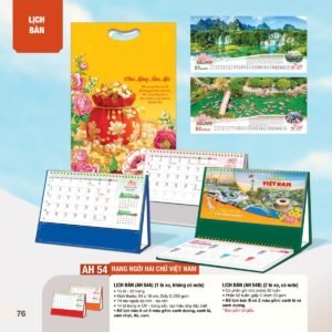 Lịch Bàn Chữ M (Có Note 52 Tuần) 2027 AH Mẫu AH54 (24 x 16cm) Quà Tết Doanh Nghiệp Công Nghệ Hiện Đại in logo doanh nghiệp quà tặng Tết tại Quà Tặng Tech VN