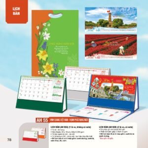 Lịch Bàn Chữ M (Có Note 52 Tuần) 2027 AH Mẫu AH55 (24 x 16cm) Quà Tết Doanh Nghiệp Công Nghệ Hiện Đại in logo doanh nghiệp quà tặng Tết tại Quà Tặng Tech VN
