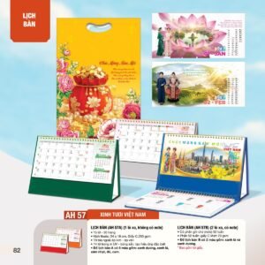 Lịch Bàn Chữ M (Có Note 52 Tuần) 2027 AH Mẫu AH57 (24 x 16cm) Quà Tết Doanh Nghiệp Công Nghệ Hiện Đại in logo doanh nghiệp quà tặng Tết tại Quà Tặng Tech VN