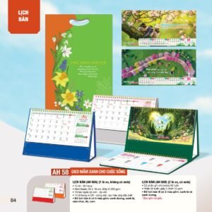 Lịch Bàn Chữ M (Có Note 52 Tuần) 2027 AH Mẫu AH58 (24 x 16cm) Quà Tết Doanh Nghiệp Công Nghệ Hiện Đại in logo doanh nghiệp quà tặng Tết tại Quà Tặng Tech VN