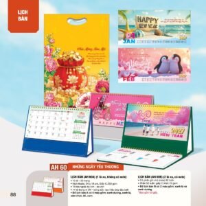 Lịch Bàn Chữ M (Có Note 52 Tuần) 2027 AH Mẫu AH60 (24 x 16cm) Quà Tết Doanh Nghiệp Công Nghệ Hiện Đại in logo doanh nghiệp quà tặng Tết tại Quà Tặng Tech VN