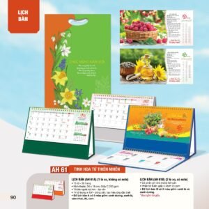 Lịch Bàn Chữ M (Có Note 52 Tuần) 2027 AH Mẫu AH61 (24 x 16cm) Quà Tết Doanh Nghiệp Công Nghệ Hiện Đại in logo doanh nghiệp quà tặng Tết tại Quà Tặng Tech VN