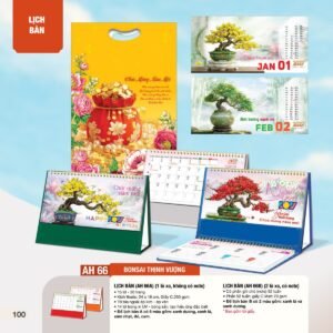 Lịch Bàn Chữ M (Có Note 52 Tuần) 2027 AH Mẫu AH66 (24 x 16cm) Quà Tết Doanh Nghiệp Công Nghệ Hiện Đại in logo doanh nghiệp quà tặng Tết tại Quà Tặng Tech VN