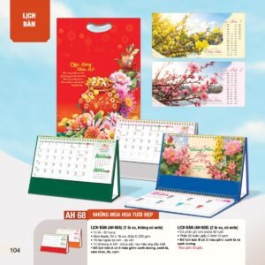 Lịch Bàn Chữ M (Có Note 52 Tuần) 2027 AH Mẫu AH68 (24 x 16cm) Quà Tết Doanh Nghiệp Công Nghệ Hiện Đại in logo doanh nghiệp quà tặng Tết tại Quà Tặng Tech VN