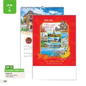 Lịch Treo Tường Lò Xo 7 Tờ 2027 AH Mẫu AH72 (40 x 60 cm) Quà Tết Doanh Nghiệp Công Nghệ Hiện Đại in logo doanh nghiệp quà tặng Tết tại Quà Tặng Tech VN