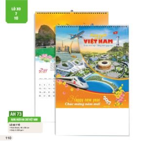 Lịch Treo Tường Lò Xo 7 Tờ 2027 AH Mẫu AH73 (40 x 60cm) Quà Tết Doanh Nghiệp Công Nghệ Hiện Đại in logo doanh nghiệp quà tặng Tết tại Quà Tặng Tech VN