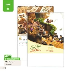 Lịch Treo Tường Lò Xo 7 Tờ 2027 AH Mẫu AH77 (40 x 60cm) Quà Tết Doanh Nghiệp Công Nghệ Hiện Đại in logo doanh nghiệp quà tặng Tết tại Quà Tặng Tech VN