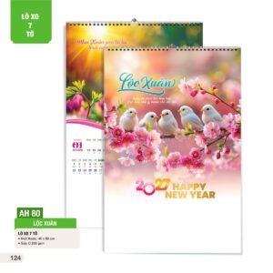 Lịch Treo Tường Lò Xo 7 Tờ 2027 AH Mẫu AH80 (40 x 60cm) Quà Tết Doanh Nghiệp Công Nghệ Hiện Đại in logo doanh nghiệp quà tặng Tết tại Quà Tặng Tech VN