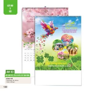 Lịch Treo Tường Lò Xo 7 Tờ 2027 AH Mẫu AH83 (40 x 60cm) Quà Tết Doanh Nghiệp Công Nghệ Hiện Đại in logo doanh nghiệp quà tặng Tết tại Quà Tặng Tech VN