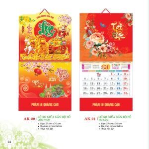 Lịch Treo Tường Lò Xo 2027 AK Mẫu AK20 (40 x 60 cm) Quà Tết Doanh Nghiệp Công Nghệ Hiện Đại in logo doanh nghiệp quà tặng Tết tại Quà Tặng Tech VN