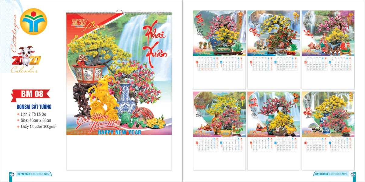 Lịch 7 Tờ Lò Xo 2027 Bình Minh BM06 Quà Tết Doanh Nghiệp Công Nghệ Hiện Đại