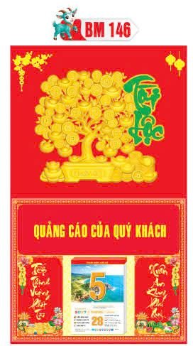 Bìa Lịch Treo Khung Đại Gắn Bloc BM 2027 BM146 - Kim Dương Phú Quý - Quà Tặng Tech