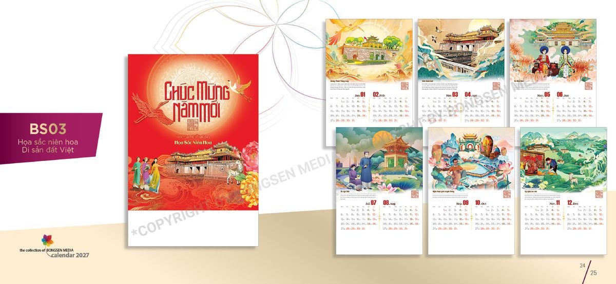 Lịch Bloc Siêu Cực Đại 2027 Bông Sen BS13 Quà Tết Doanh Nghiệp Công Nghệ Hiện Đại