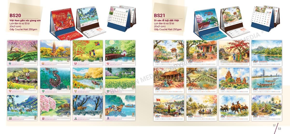 Lịch Để Bàn Nghệ Thuật 2027 Bông Sen BS27 Quà Tết Doanh Nghiệp Công Nghệ Hiện Đại