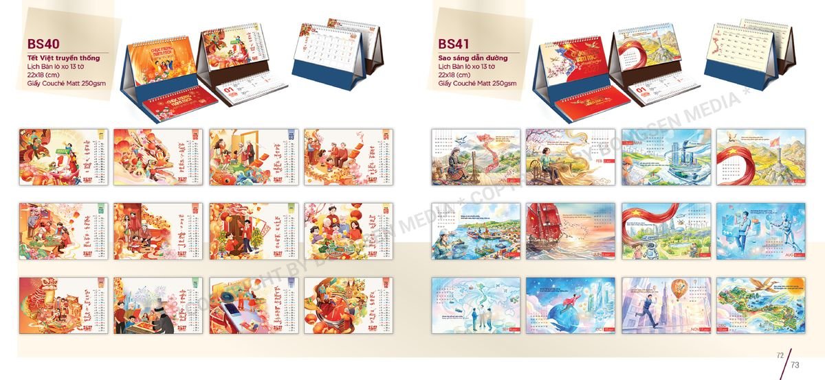 Lịch Để Bàn Nghệ Thuật 2027 Bông Sen BS37 Quà Tết Doanh Nghiệp Công Nghệ Hiện Đại