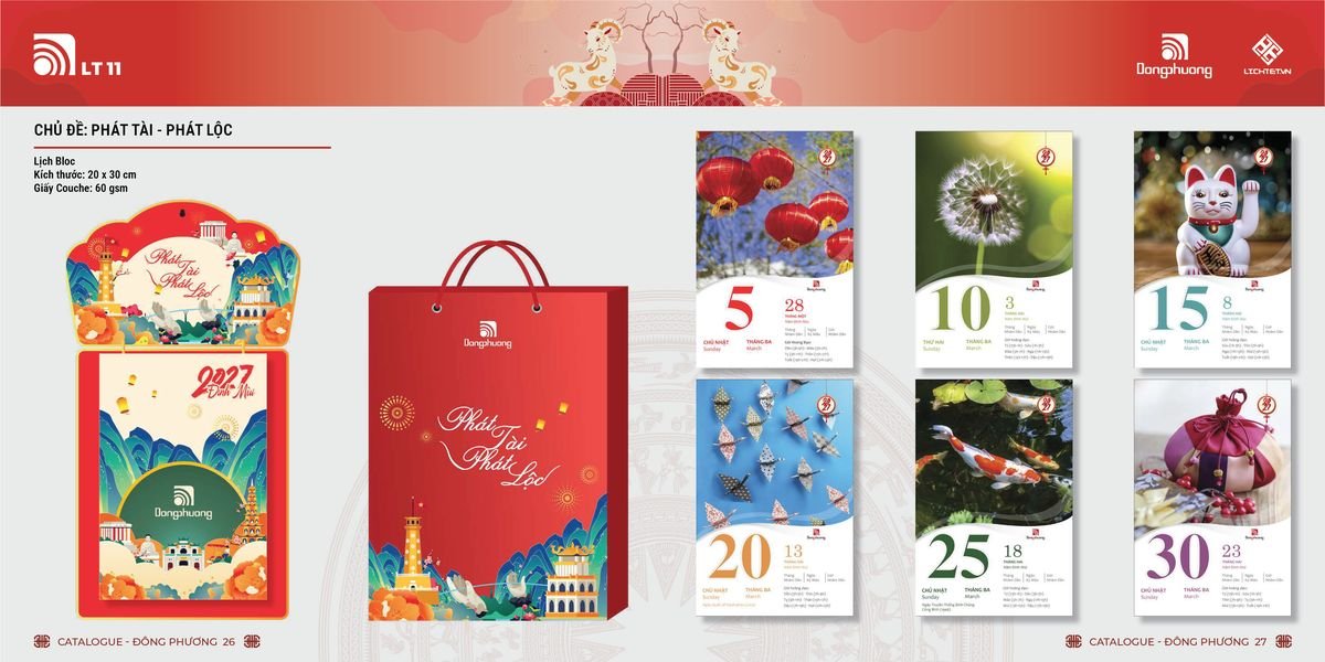 Lịch Bloc Đông Phương 2027 DP12 Quà Tết Doanh Nghiệp Công Nghệ Hiện Đại