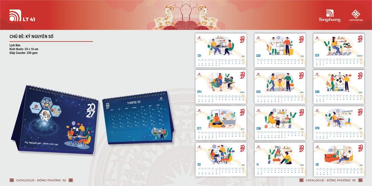 Lịch Bloc ĐP 2027 DP45 Quà Tết Doanh Nghiệp Công Nghệ Hiện Đại
