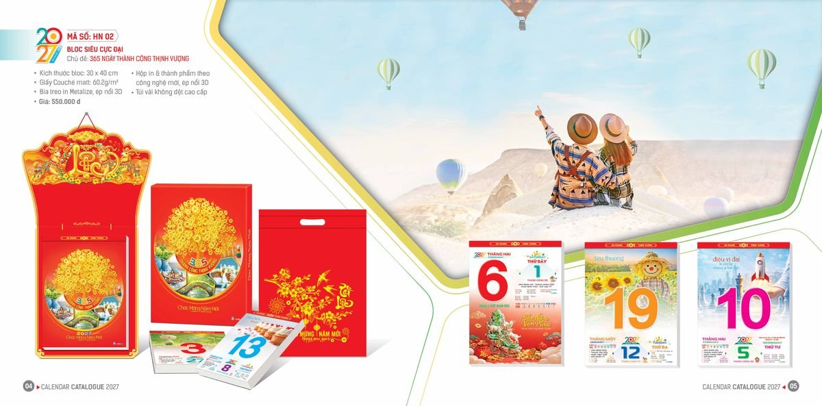 Lịch Bloc Hoa Niên 2027 ĐP DPHN01 Quà Tết Doanh Nghiệp Công Nghệ Hiện Đại