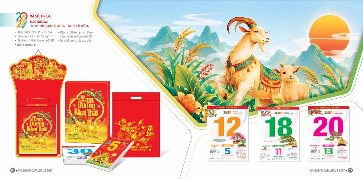 Lịch Bloc Hoa Niên 2027 ĐP DPHN03 Quà Tết Doanh Nghiệp Công Nghệ Hiện Đại