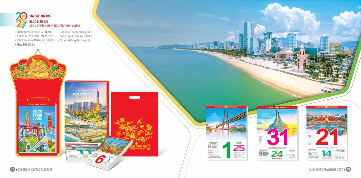 Lịch Bloc Hoa Niên 2027 ĐP DPHN08 Quà Tết Doanh Nghiệp Công Nghệ Hiện Đại