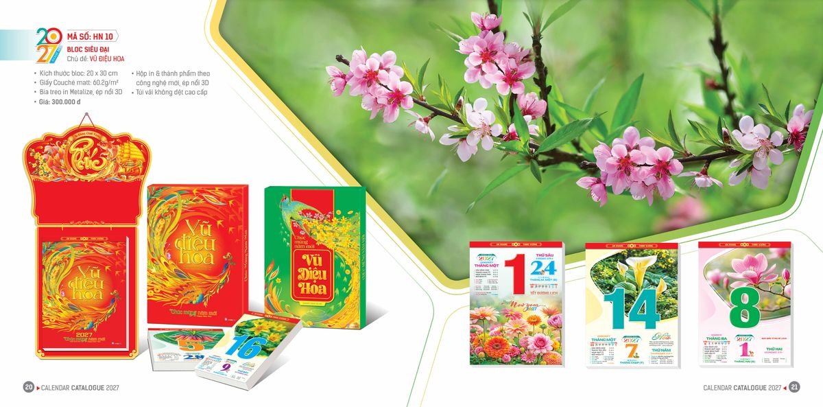 Lịch Bloc Hoa Niên 2027 ĐP DPHN09 Quà Tết Doanh Nghiệp Công Nghệ Hiện Đại