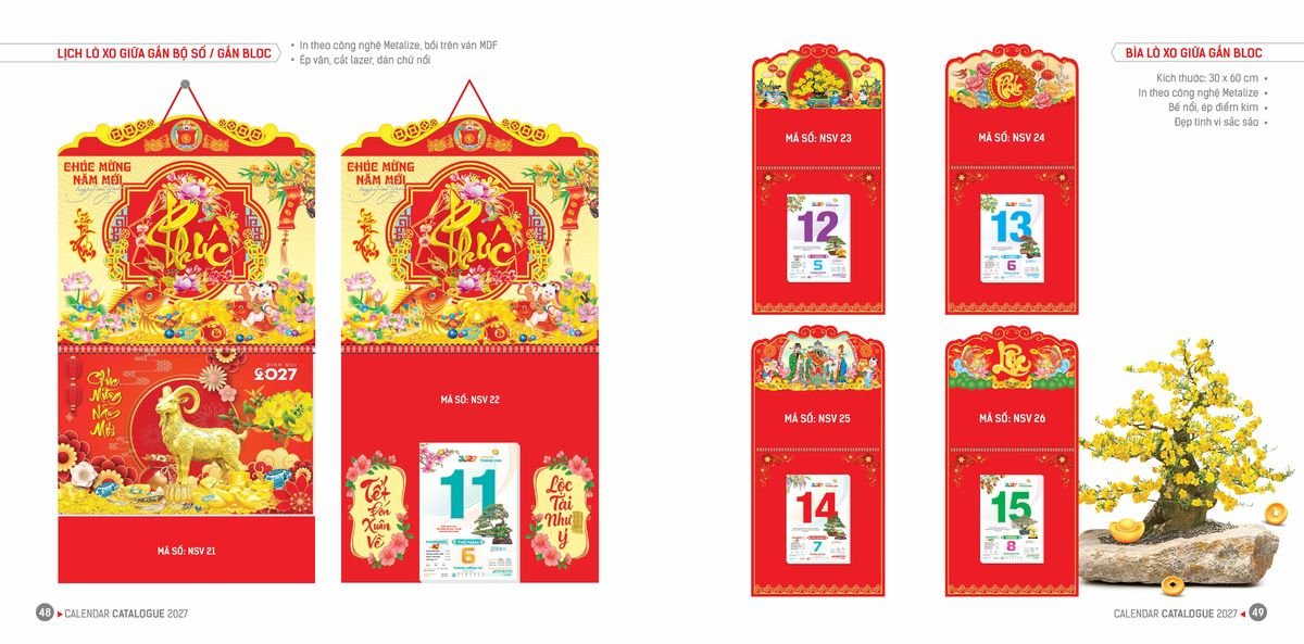 Lịch Bloc Hoa Niên 2027 Đông Phương DPHN23 Quà Tết Doanh Nghiệp Công Nghệ Hiện Đại