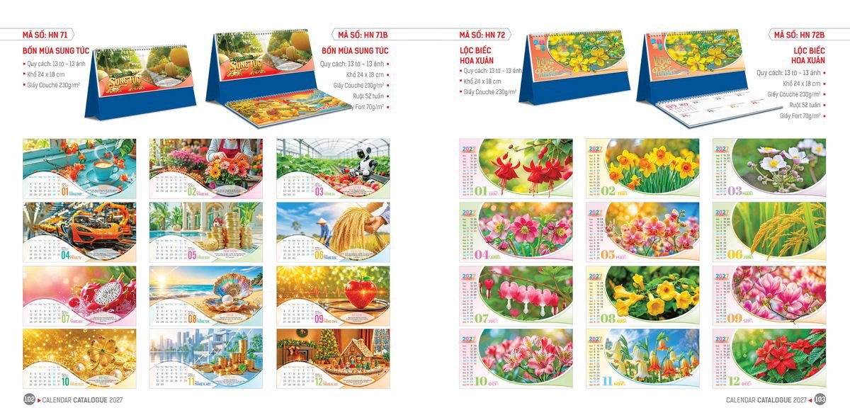 Lịch Bloc Hoa Niên 2027 Đông Phương DPHN50 Quà Tết Doanh Nghiệp Công Nghệ Hiện Đại
