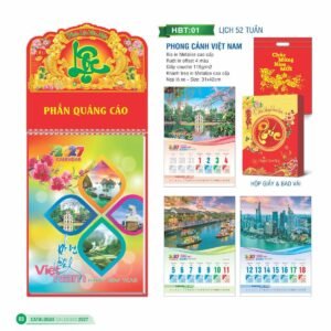 Lịch 52 Tuần 2027 HBT Mẫu HBT01 (31 x 42cm) Quà Tết Doanh Nghiệp Công Nghệ Hiện Đại in logo doanh nghiệp quà tặng Tết tại Quà Tặng Tech VN