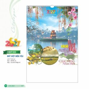 Lịch Treo Tường Lò Xo 2027 HBT Mẫu HBT03 (40 x 60cm) Quà Tết Doanh Nghiệp Công Nghệ Hiện Đại in logo doanh nghiệp quà tặng Tết tại Quà Tặng Tech VN