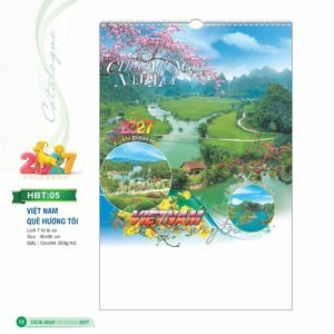 Lịch Treo Tường Lò Xo 2027 HBT Mẫu HBT05 (40 x 60cm) Quà Tết Doanh Nghiệp Công Nghệ Hiện Đại in logo doanh nghiệp quà tặng Tết tại Quà Tặng Tech VN