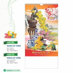 Lịch Treo Tường Lò Xo 2027 HBT Mẫu HBT09 (36 x 70cm) Quà Tết Doanh Nghiệp Công Nghệ Hiện Đại in logo doanh nghiệp quà tặng Tết tại Quà Tặng Tech VN