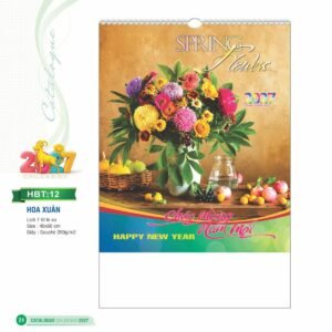 Lịch Treo Tường Lò Xo 2027 HBT Mẫu HBT12 (40 x 60cm) Quà Tết Doanh Nghiệp Công Nghệ Hiện Đại in logo doanh nghiệp quà tặng Tết tại Quà Tặng Tech VN