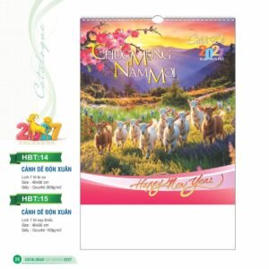 Lịch Treo Tường Lò Xo 2027 HBT Mẫu HBT15 (40 x 60cm) Quà Tết Doanh Nghiệp Công Nghệ Hiện Đại in logo doanh nghiệp quà tặng Tết tại Quà Tặng Tech VN