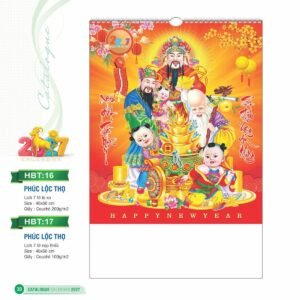 Lịch Treo Tường Lò Xo 2027 HBT Mẫu HBT16 - Phúc Lộc Thọ (40 x 60cm) Quà Tết Doanh Nghiệp Công Nghệ Hiện Đại in logo doanh nghiệp quà tặng Tết tại Quà Tặng Tech VN