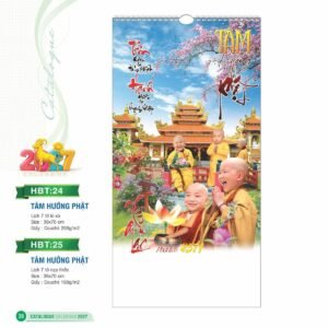Lịch Treo Tường Lò Xo 2027 HBT Mẫu HBT24 (36 x 70cm) Quà Tết Doanh Nghiệp Công Nghệ Hiện Đại in logo doanh nghiệp quà tặng Tết tại Quà Tặng Tech VN