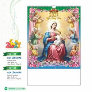 Lịch Treo Tường Lò Xo 2027 HBT Mẫu HBT28 (40 x 60cm) Quà Tết Doanh Nghiệp Công Nghệ Hiện Đại in logo doanh nghiệp quà tặng Tết tại Quà Tặng Tech VN