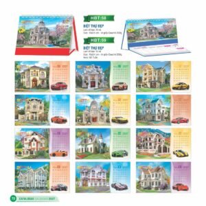 Lịch Bàn Chữ M (Có Note 52 Tuần) 2027 HBT Mẫu HBT58 (16 x 24cm) Quà Tết Doanh Nghiệp Công Nghệ Hiện Đại in logo doanh nghiệp quà tặng Tết tại Quà Tặng Tech VN