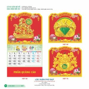 Lịch Treo Tường Lò Xo 2027 HBT Mẫu HBT73 (22  x  23 cm) Quà Tết Doanh Nghiệp Công Nghệ Hiện Đại in logo doanh nghiệp quà tặng Tết tại Quà Tặng Tech VN