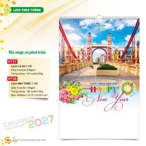 Lịch Treo Tường 2027 HT Mẫu HT37 (40 x 60cm) Quà Tết Doanh Nghiệp Công Nghệ Hiện Đại in logo doanh nghiệp quà tặng Tết tại Quà Tặng Tech VN