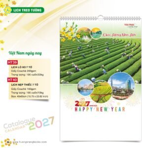 Lịch Treo Tường 2027 HT Mẫu HT39 (40 x 60cm) Quà Tết Doanh Nghiệp Công Nghệ Hiện Đại in logo doanh nghiệp quà tặng Tết tại Quà Tặng Tech VN