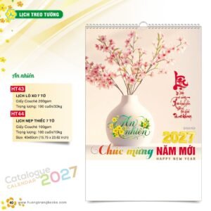 Lịch Treo Tường 2027 HT Mẫu HT43 (40 x 60cm) Quà Tết Doanh Nghiệp Công Nghệ Hiện Đại in logo doanh nghiệp quà tặng Tết tại Quà Tặng Tech VN