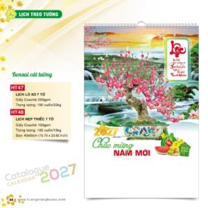 Lịch Treo Tường 2027 HT Mẫu HT47 (40 x 60cm) Quà Tết Doanh Nghiệp Công Nghệ Hiện Đại in logo doanh nghiệp quà tặng Tết tại Quà Tặng Tech VN