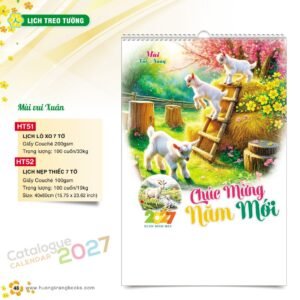 Lịch Treo Tường 2027 HT Mẫu HT51 (40 x 60cm) Quà Tết Doanh Nghiệp Công Nghệ Hiện Đại in logo doanh nghiệp quà tặng Tết tại Quà Tặng Tech VN