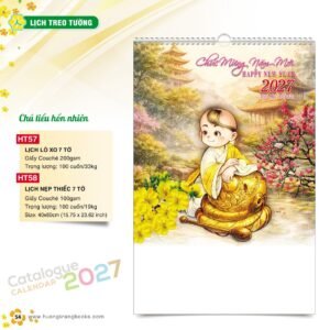 Lịch Treo Tường 2027 HT Mẫu HT57 (40 x 60cm) Quà Tết Doanh Nghiệp Công Nghệ Hiện Đại in logo doanh nghiệp quà tặng Tết tại Quà Tặng Tech VN