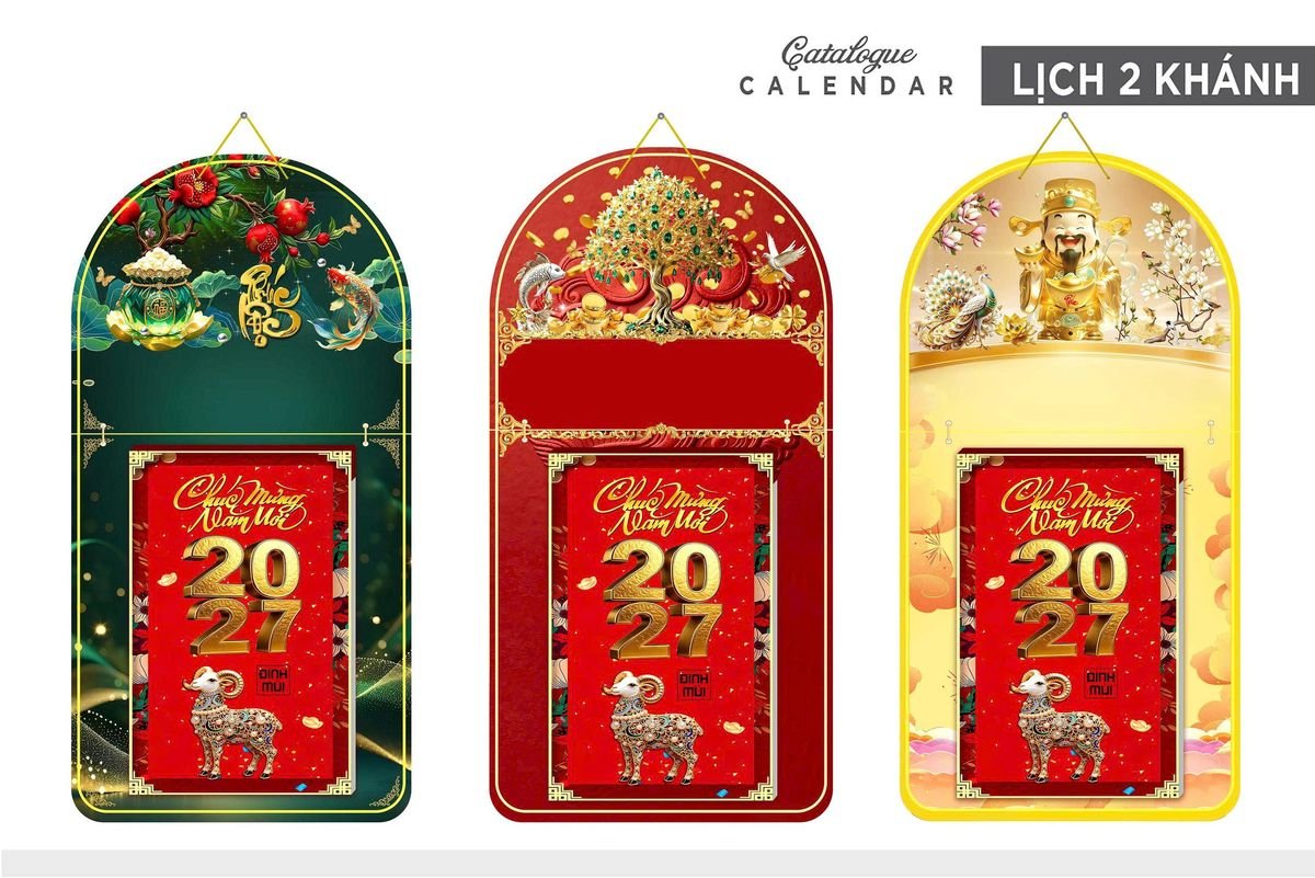 Lịch Khánh Gỗ Lamina 2 Đầu 2027 LM2D_013 - Quà Tặng Tech