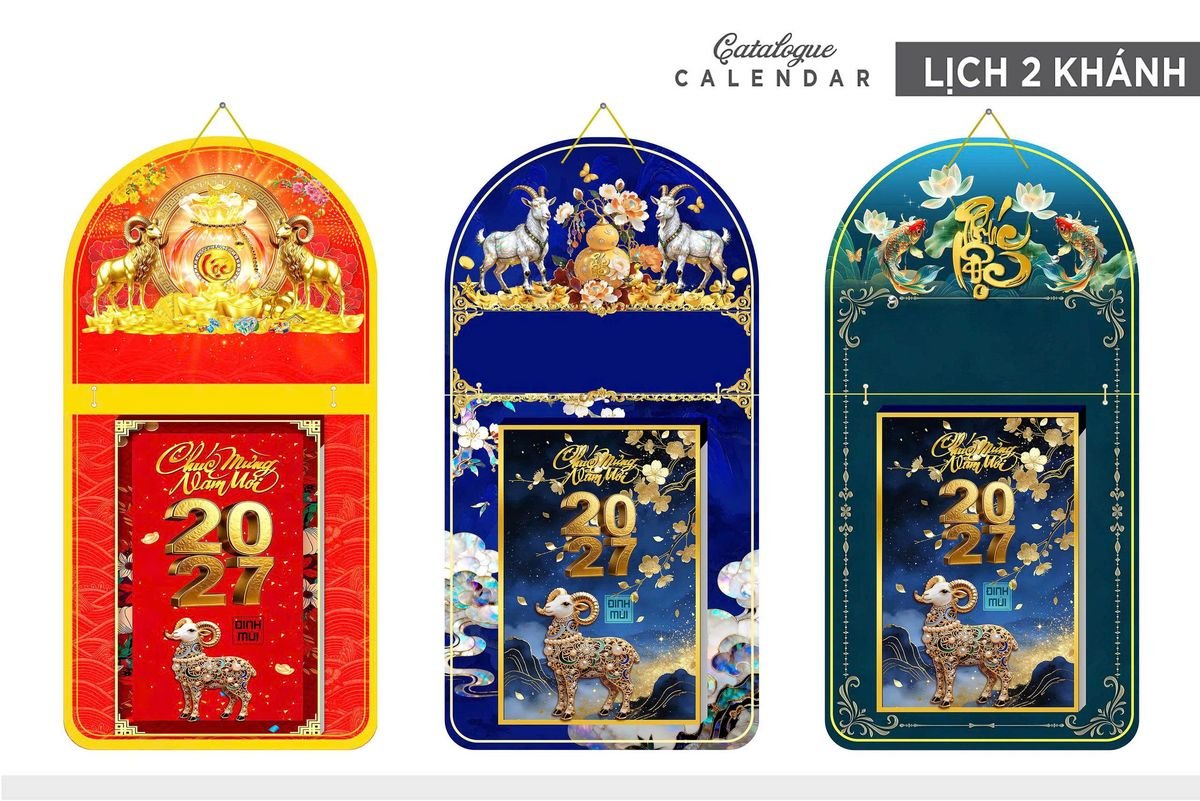 Lịch Khánh Gỗ Lamina 2 Đầu 2027 LM2D_014 - Quà Tặng Tech